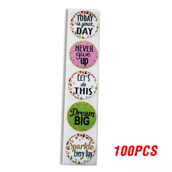 CLEARANCE 100 Thankful / Happy Stickers Round - Picture 6 of 6